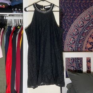 Black dress with halter neck